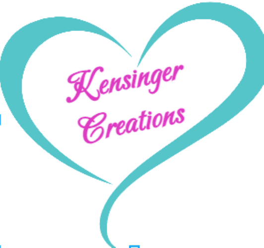 A heart with the words kensinger creations in it.