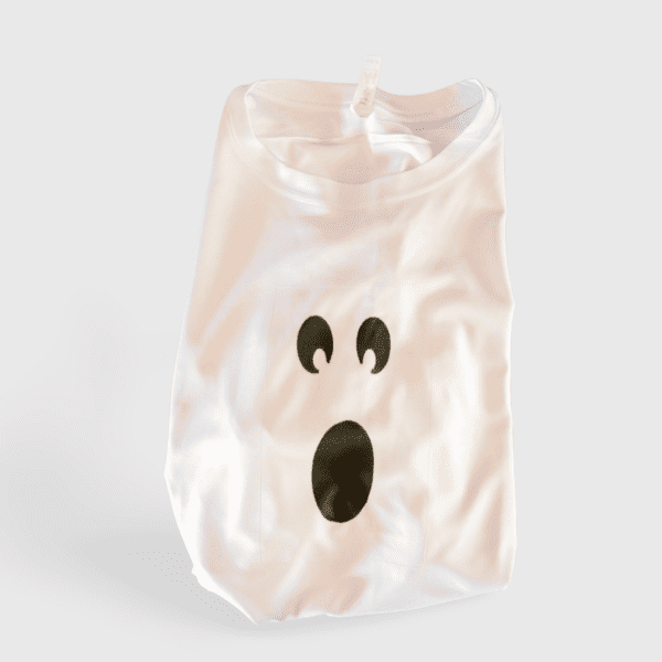 A bag with an image of a ghost on it.