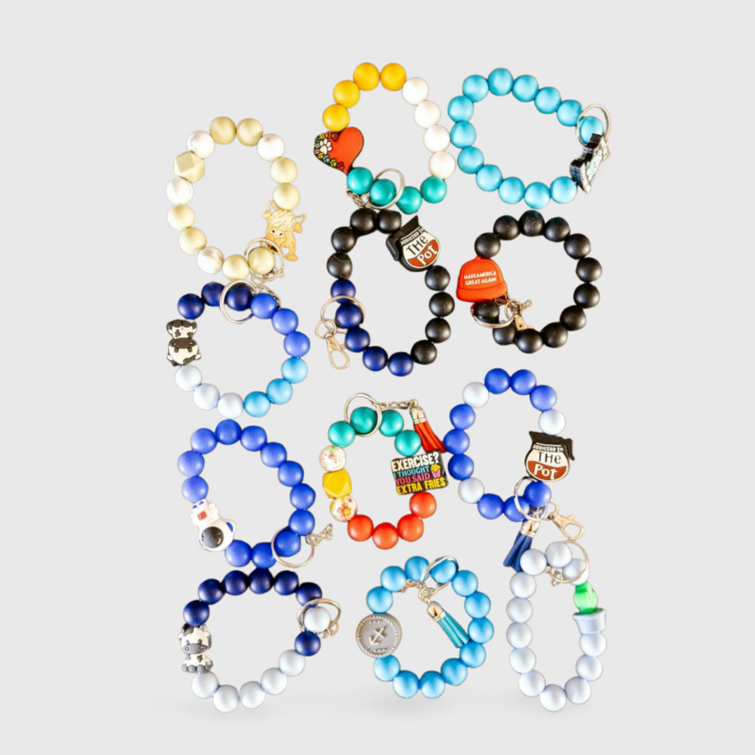 A group of bracelets that are all different colors.