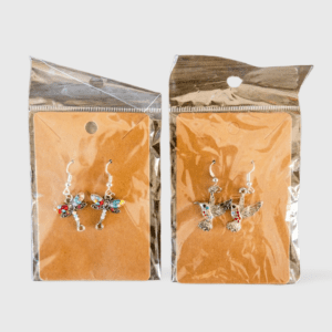 Two packages of earrings are shown side by side.