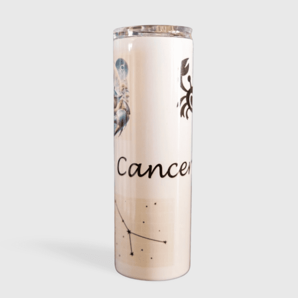 A candle that says cancer on it.