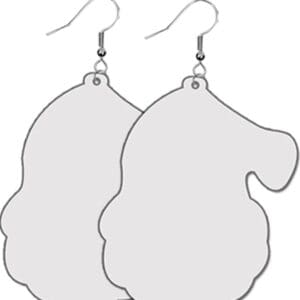 A pair of earrings with the shape of an ear.