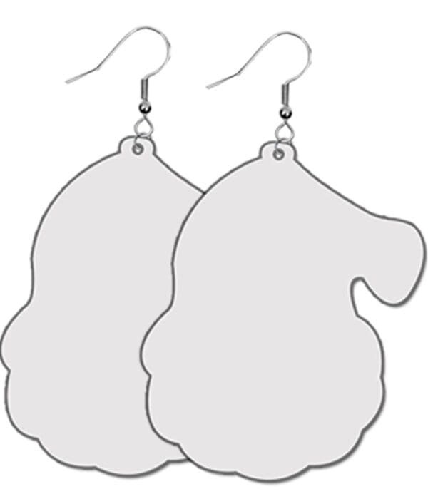 A pair of earrings with the shape of an ear.