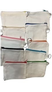 A bunch of different colored zippers on some bags